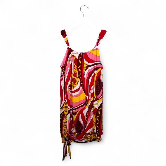 JODI KRISTOPHER Retro Graphic Print Bubble Knit Sun Dress - Size M - Picture 4 of 6